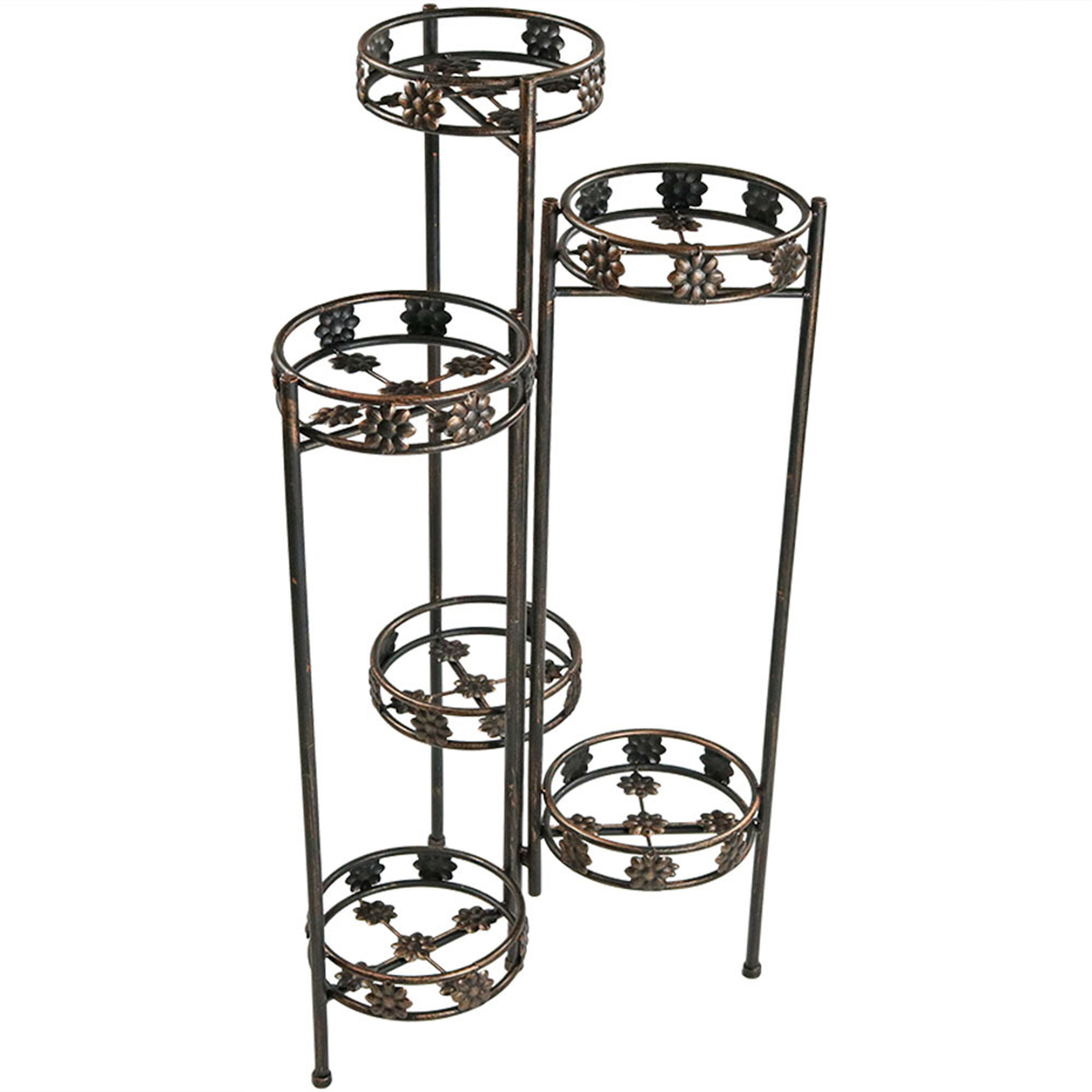 Sunnydaze Decor, 6-Tier Folding Plant Stand, Table Shape Round, Primary Color Black, Height 44 in, Model# KF-6FFS